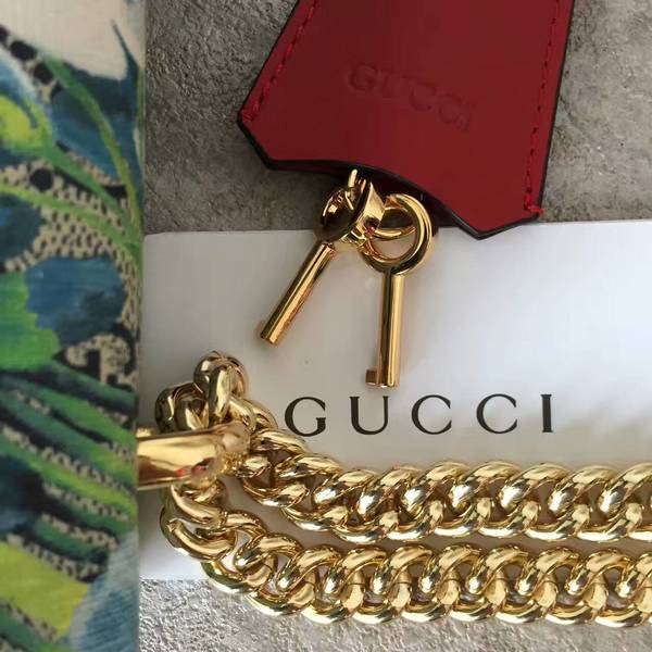 Gucci Padlock Blooms GG Shoulder Bag 409486 Blue