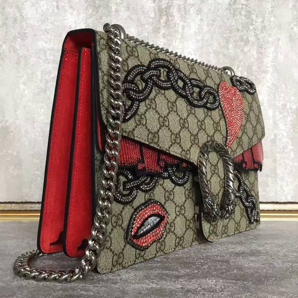 Gucci Dionysus GG Supreme Canvas Shoulder Bag 4003348 Red