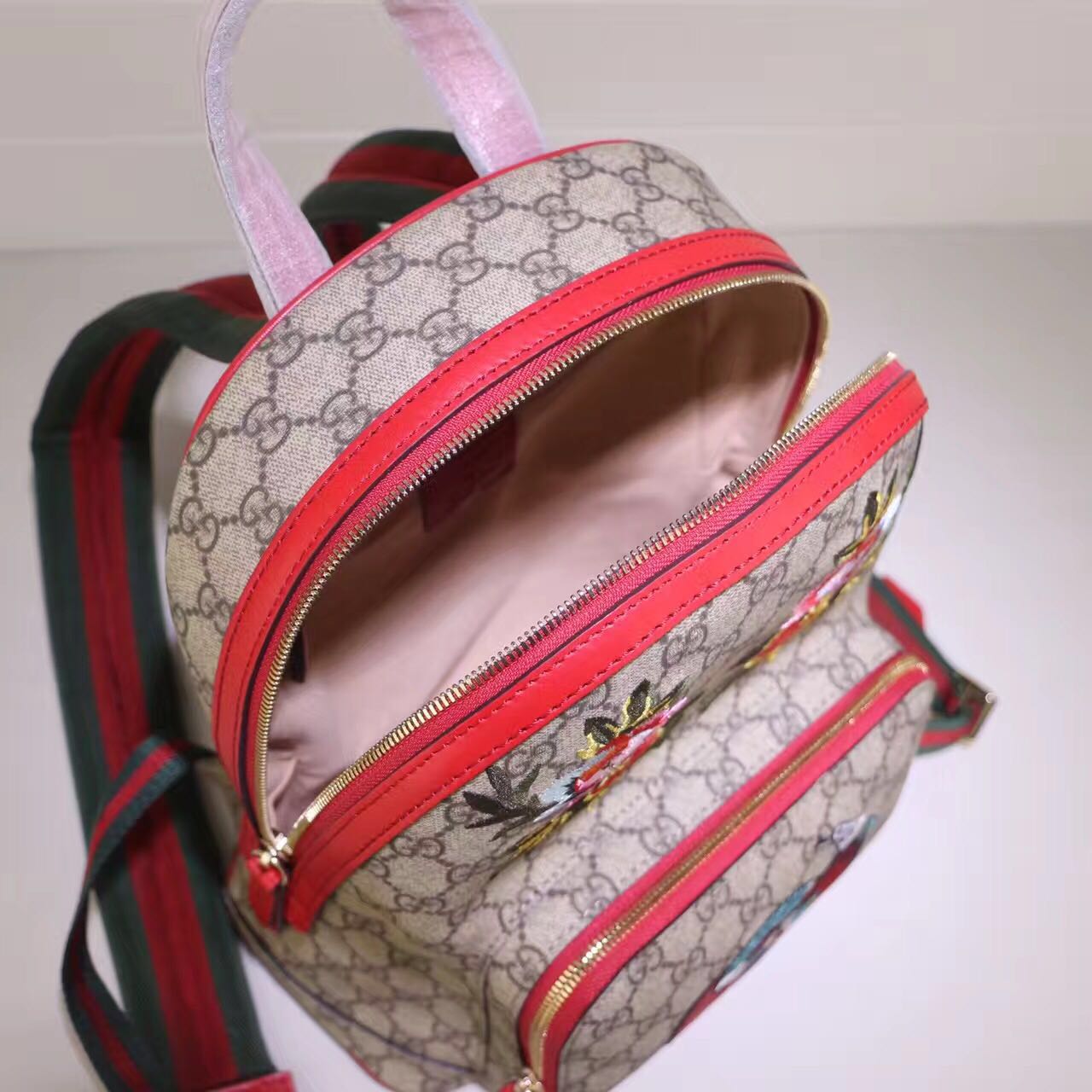 Gucci GG Canvas Backpack 427042 Red