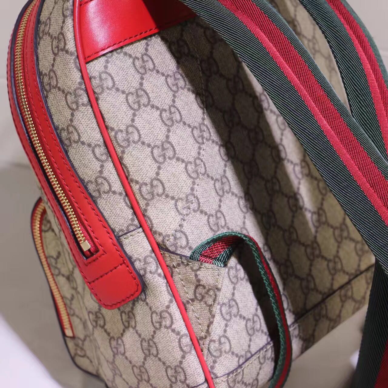 Gucci GG Canvas Backpack 427042 Red