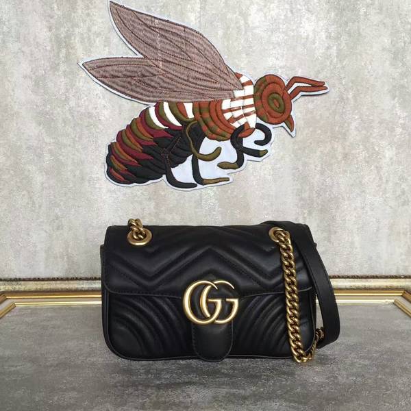 Gucci Now GG Marmont Mini Shoulder Bag 446744 Black