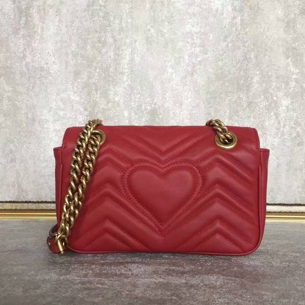 Gucci Now GG Marmont Mini Shoulder Bag 446744 Red