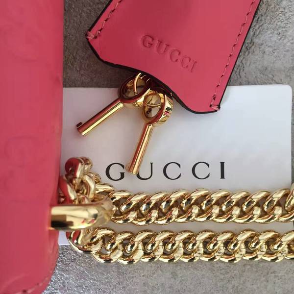 Gucci Padlock Gucci Signature Mini Shoulder Bag 409487A Pink