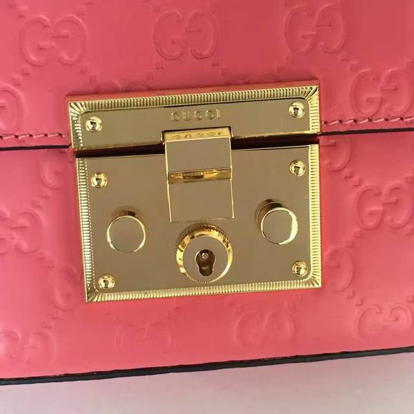 Gucci Padlock Gucci Signature Mini Shoulder Bag 409487A Pink
