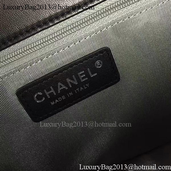 Boy Chanel Flap Bag Black Original Sheepskin Leather A67088 Silver