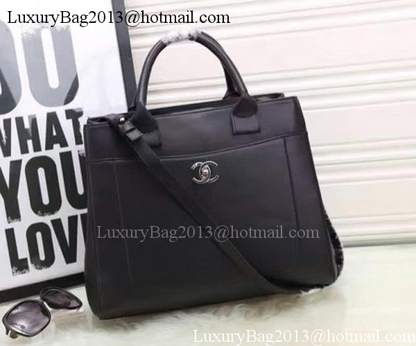 Chanel Tote Bag Calfskin Leather A6573 Black