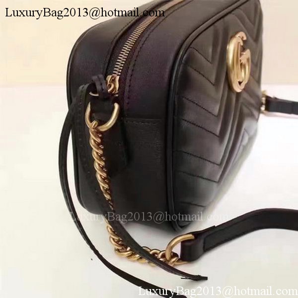 Gucci GG Marmont Matelasse Shoulder Bag 447632 Black