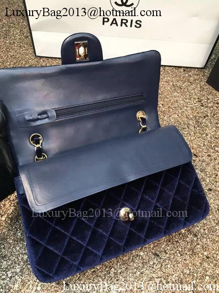 Chanel 2.55 Series Flap Bags Original Royal Velvet Leather A1112 Gold