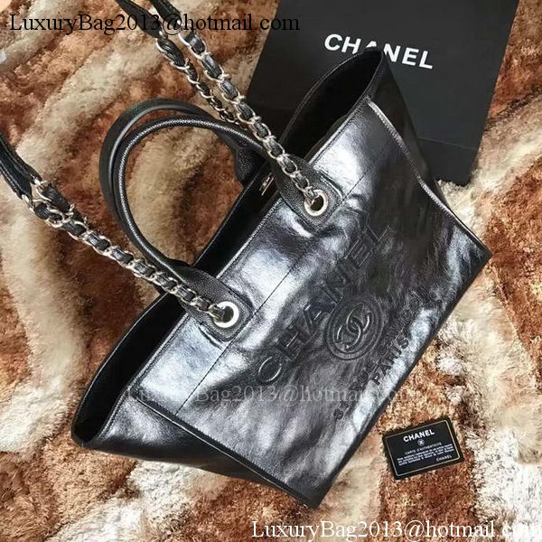 Chanel Tote Shopping Bag Original Leather A68046 Black