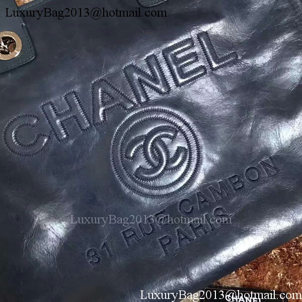 Chanel Tote Shopping Bag Original Leather A68046 Blue