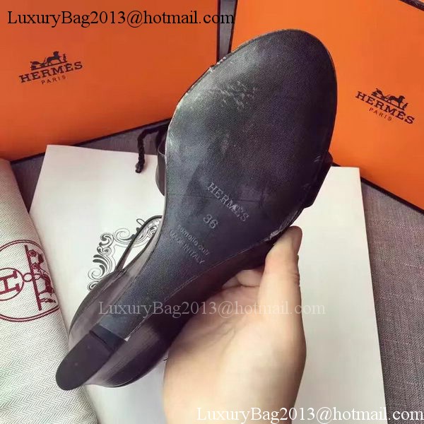 Hermes Leather 70mm Sandal H0741 Black