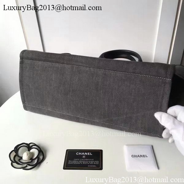 Chanel Large Canvas Tote Shopping Bag A1679 Grey