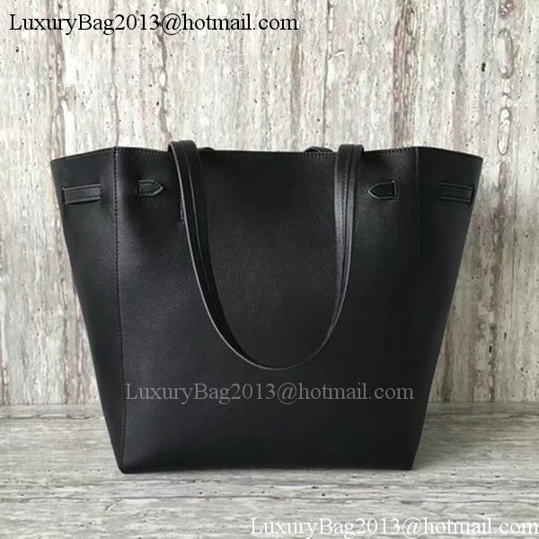 Celine Cabas Phantom Bags Calfskin Leather C2209 Black&Green