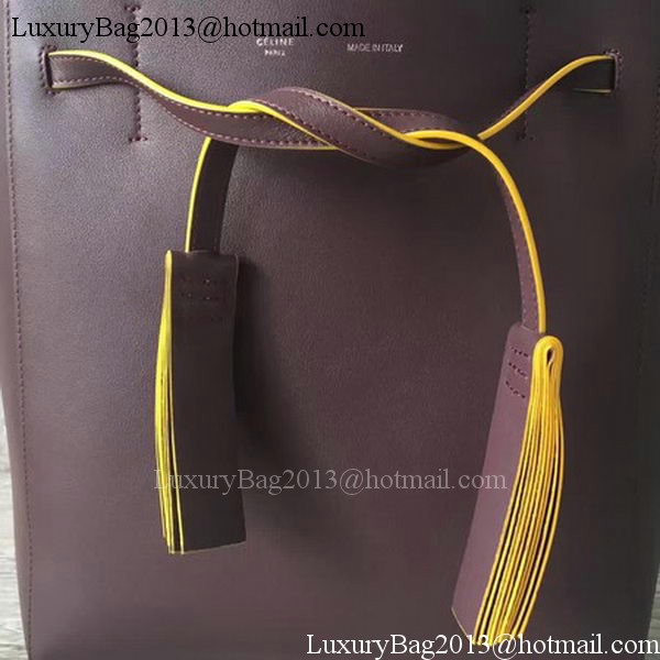 Celine Cabas Phantom Bags Calfskin Leather C2209 Wine