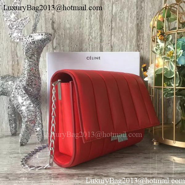 Celine Medium Quilted Shoulder Bag C12290 Red