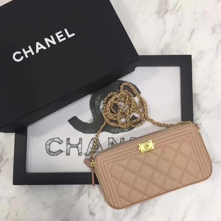 Boy Chanel Flap Bag Original Cannage Pattern CHA3369 Apricot