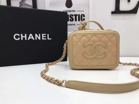 Chanel Cosmetic Bag Original Cannage Pattern A93341 Apricot