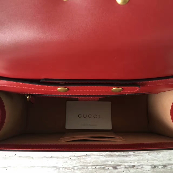 Gucci Fox Bamboo Top Handle Bag 466434 Red