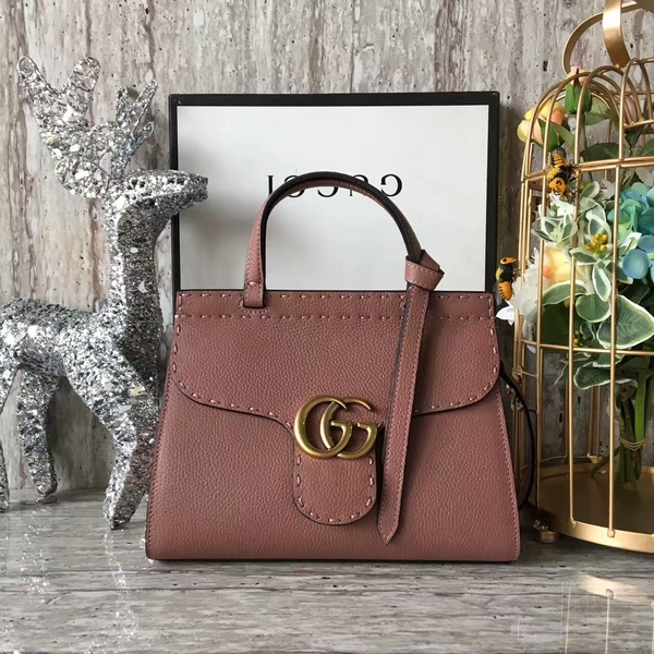 Gucci GG Marmont Leather Top Handle Bag 442622 Coffee