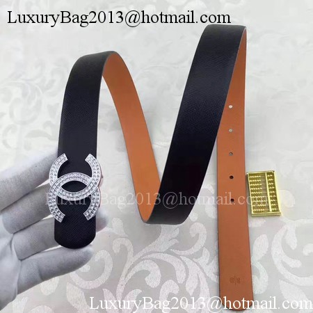 Chanel 30mm Leather Belt CH5235 Black