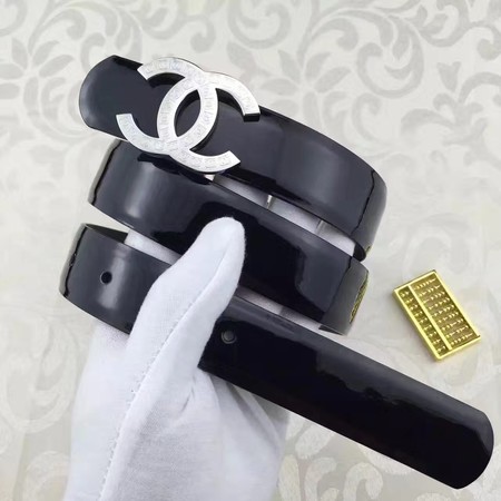 Chanel 30mm Patent Leather Belt CH5231 Black