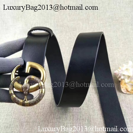 Gucci 34mm Leather Belt GG2369 Black