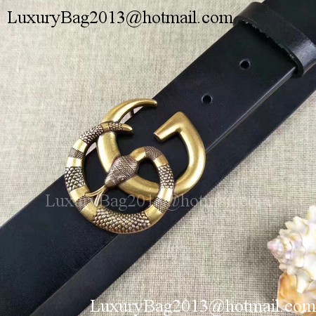 Gucci 34mm Leather Belt GG2369 Black