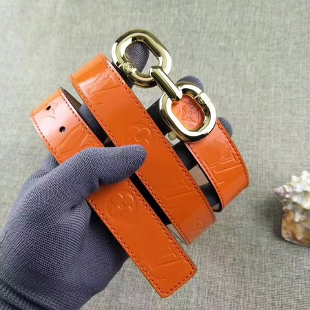 Louis Vuitton 30mm Patent Leather Belt M4226 Orange