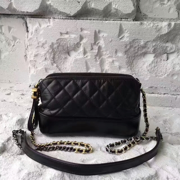 Chanel 2017 Gabrielle Original Leather Shoulder Bag 17817 Black