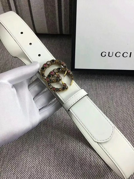 Gucci 34mm Leather Belt GG57001 White