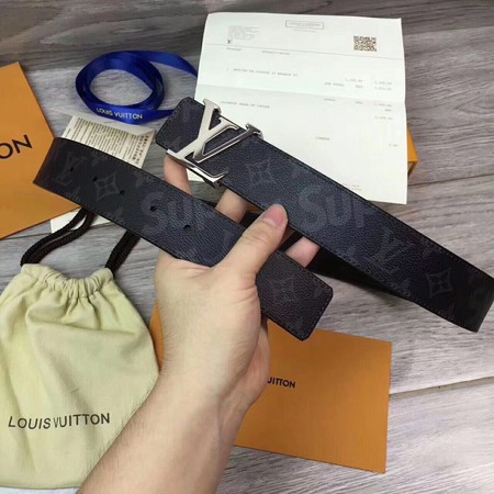 Louis Vuitton SPREME 40mm Black Belt M5899 Silver