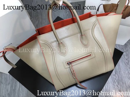 Celine Luggage Phantom Tote Bag Calfskin Leather CT3372 Grey&Orange