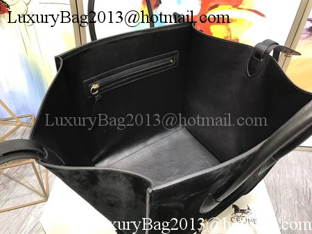 Celine Luggage Phantom Tote Bag Suede Leather CT3372 Black