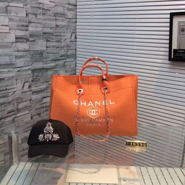Chanel Large Canvas Tote Shopping Bag CNA1679 Orange