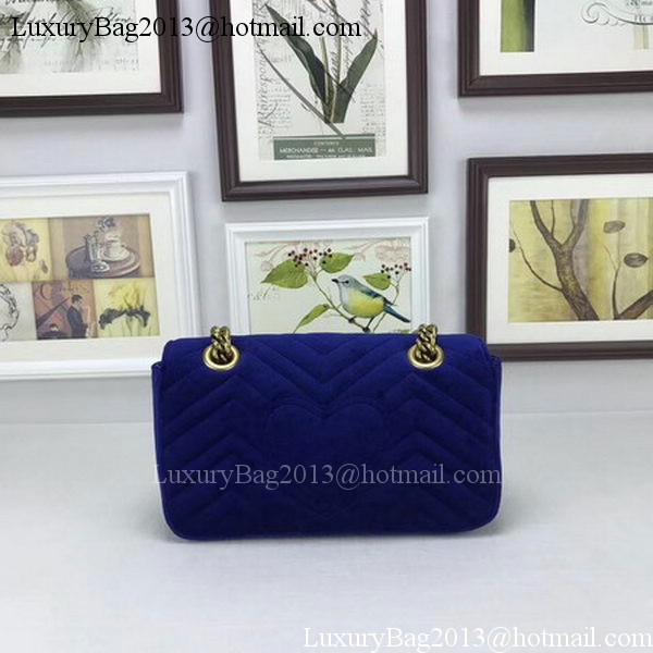 Gucci GG Marmont Embroidered Velvet mini Bag 446744 Blue