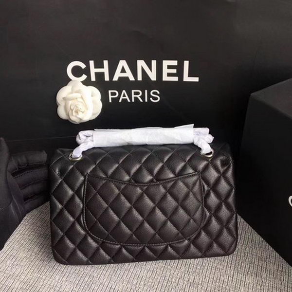 Chanel 2.55 Series Flap Bags Black Original Deerskin A1112 Silver