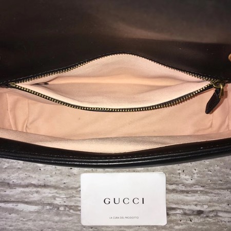 Gucci GG Marmont Matelasse Leather Shoulder Bag 443497 Black