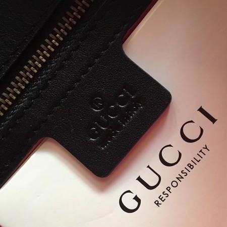 Gucci 443497 GG Marmont Chevron Velvet Shoulder Bag Black