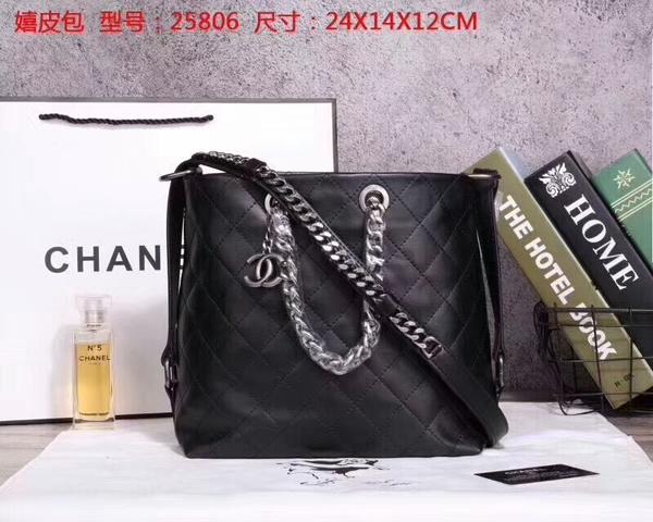 Chanel Calfskin Leather Tote Bag 25806 Black