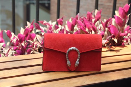 Gucci Dionysus Suede Super mini Bbag with Crystals 476432 Red