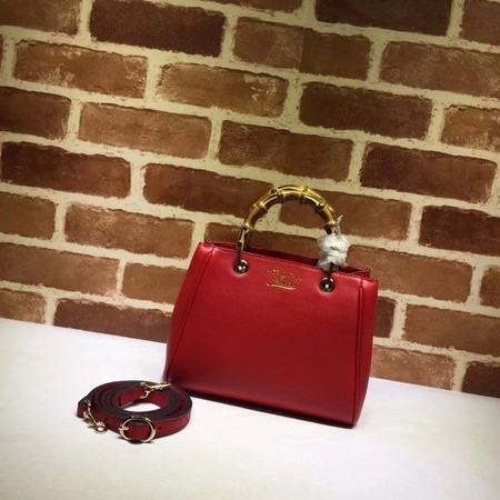 Gucci Bamboo Shopper mini Leather Top Handle Bag 368823 Red