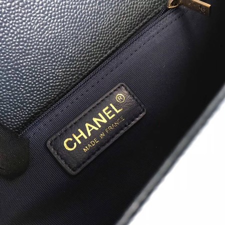 Boy Chanel Flap Shoulder Bag Blue Original Cannage Pattern A67087 Gold