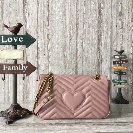 Gucci GG Marmont matelasse Mini Bag 446744 Pink
