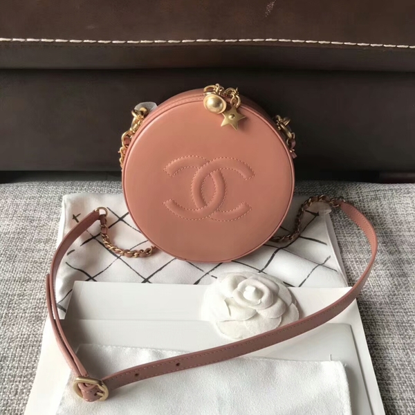 Chanel 2017 Fall Winter Original Calfskin Leather Cosmetics Case A8018 Brown
