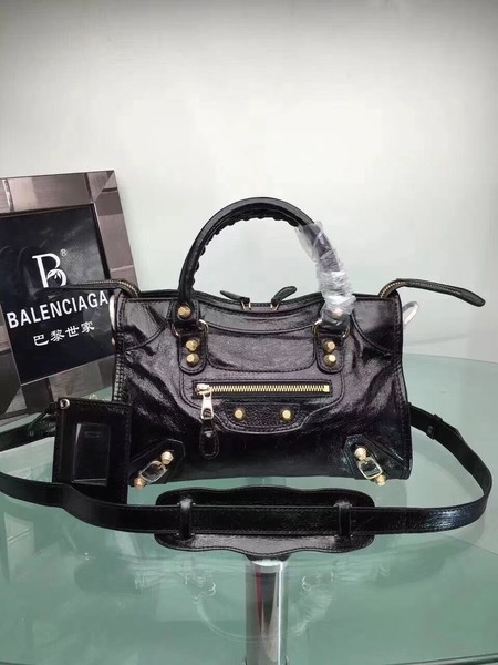 Balenciaga Giant City Gold Studs Handbag 084333 Black