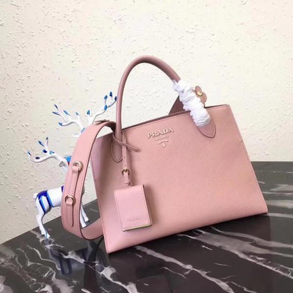 Prada Bibliotheque Handbag in Calf Leather 1BA155 Pink