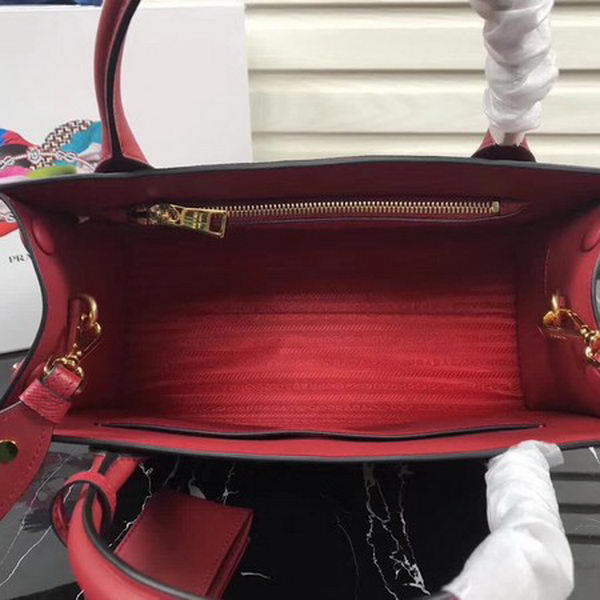 Prada Bibliotheque Handbag in Calf Leather 1BA155 Red