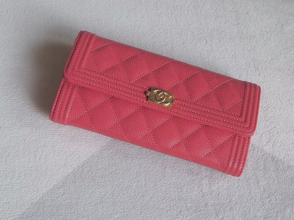 Chanel Boy Matelasse Long Wallet Calfskin Leather CHA5264 Pink