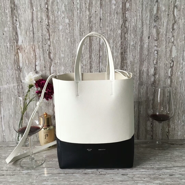 Celine Cabas Phantom Bags Calfskin Leather C2204 White&Black