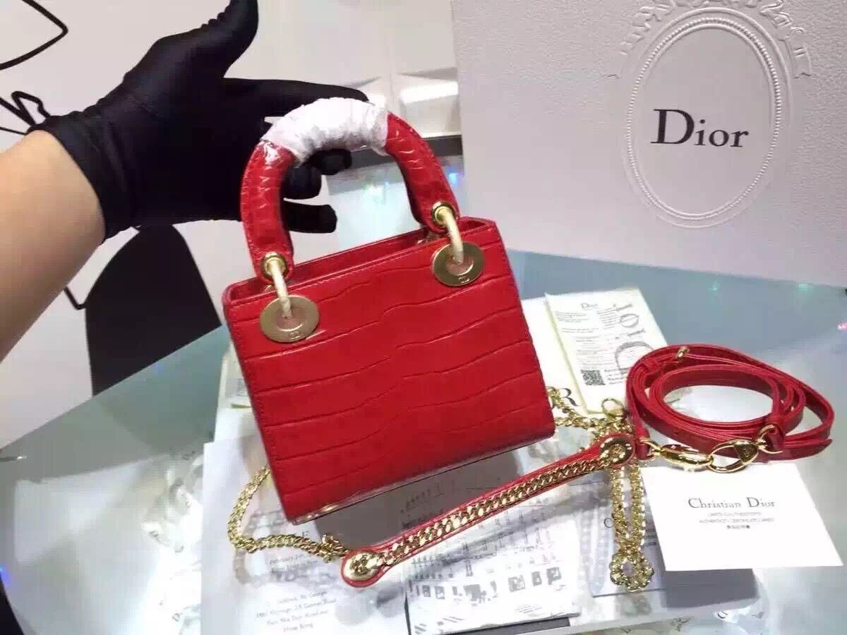 Dior Cannage Nano Lady Bag Original Leather CD3891 red